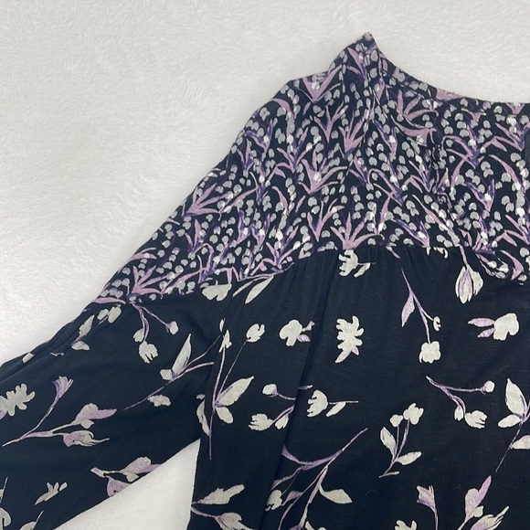 Lucky Brand Floral Long Sleeve Blouse Top sz Medium - Picture 4 of 7